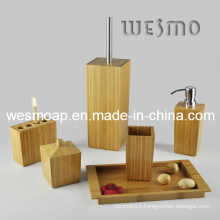 Bucolic and Archaic Carbonized Bamboo Bathroom Set